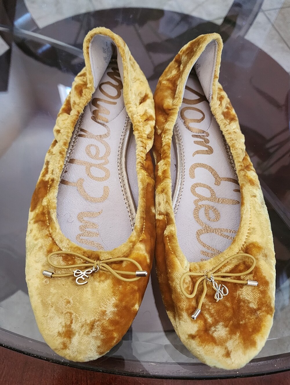Sam Edelman FELICIA Ballet Slupper Velvet in Mustard Yellow - Shoes